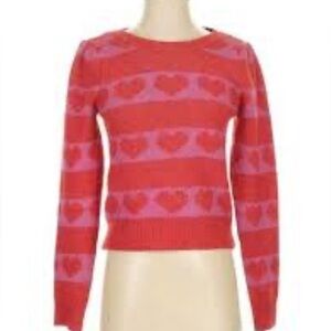 Freshman 1996 Red and Pink with hearts Knit Sweater in Large